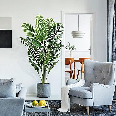 Artificial Areca Palm Plant, 5.5FT Faux Palm Tree Plant in Pot