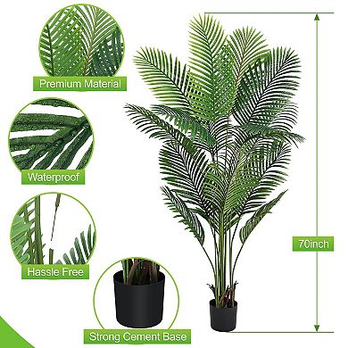 Artificial Areca Palm Plant, 5.5FT Faux Palm Tree Plant in Pot