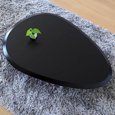 Cloud Coffee Table for Living Room, 51.18" Large Oval Wood Coffee Table