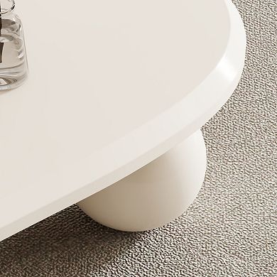 Cloud Coffee Table for Living Room, 51.18" Large Oval Wood Coffee Table