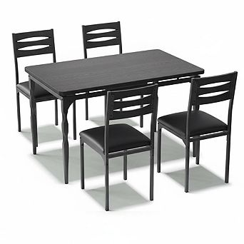 Dining Table Set for 4, 5 pc Kitchen Table and Chairs, Rectangular Dining Room Table Set