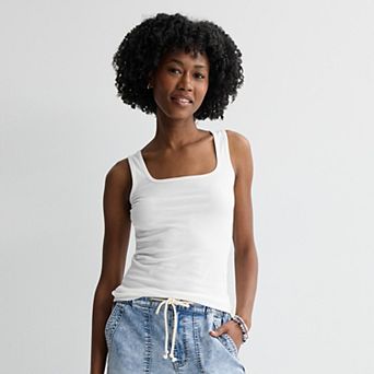 Juniors' SO® Square Neck Tank Top