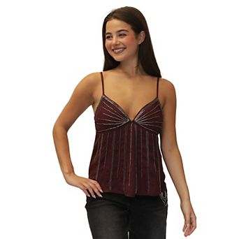 Juniors' madden girl Beaded & Sequin Babydoll Cami