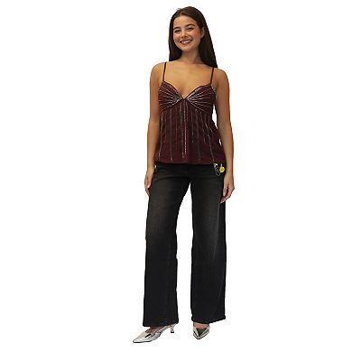 Juniors' madden girl Beaded & Sequin Babydoll Cami