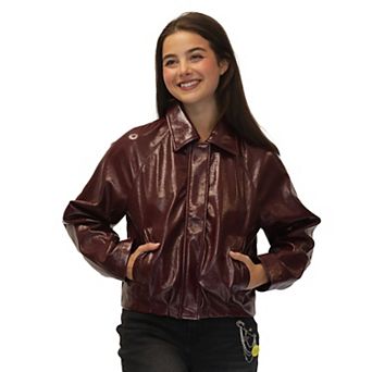 Juniors' madden girl Raglan Sleeve Faux Leather Jacket