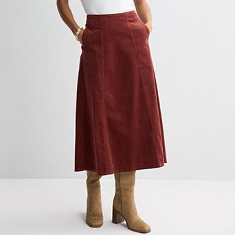 Women's Sonoma Goods For Life® A-Line Corduroy Skirt