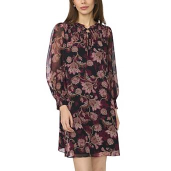 Women's MSK Smocked Yoke Ruffle Neck Dress