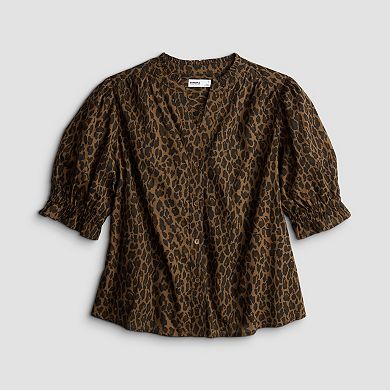 Women's Sonoma Goods For Life® Puff Sleeve Button Front Top