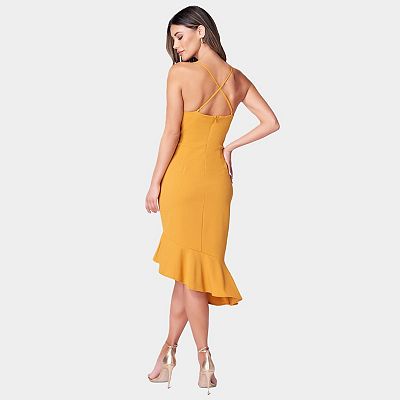 sparkly a line strapless black corset prom dress with ruffles KissProm Glitter Tulle Ruffles, Yellow / 8 Cecilia Denim A/Line Midi Line Corset Prom Dress Azalea Color:Dove