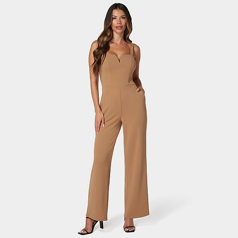 Женские комбинезоны bebe Women's bebe V-Wire Core Jumpsuit