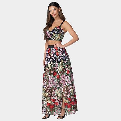 Women's bebe Floral Embroidered Two-Piece Dress Set