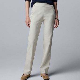 Women's Simply Vera Vera Wang Luxe Twill Mid-Rise Slim Straight Pants