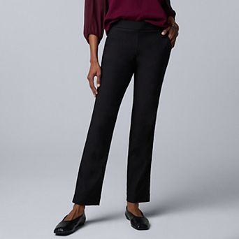 Women's Simply Vera Vera Wang Luxe Twill Mid-Rise Slim Straight Pants