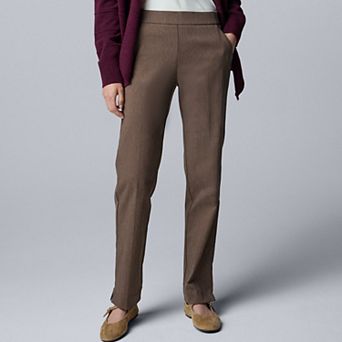 Women's Simply Vera Vera Wang Luxe Twill Mid-Rise Slim Straight Pants