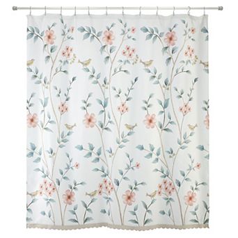Avanti Pretty Birds Floral Shower Curtain