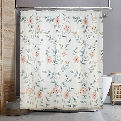 Avanti Pretty Birds Floral Shower Curtain