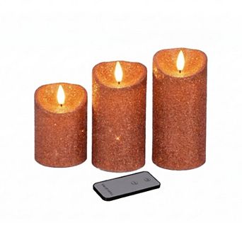 Fitz & Floyd Set of 3 LED Wax Pillars