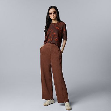 Women's Simply Vera Vera Wang High Rise Pull-On Wide Leg Pants