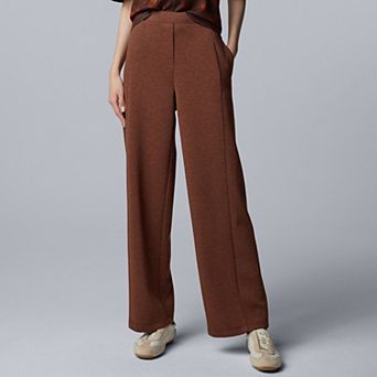 Women's Simply Vera Vera Wang High Rise Pull-On Wide Leg Luxe Cozy Knit Pants