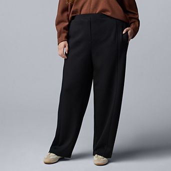 Plus Size Simply Vera Vera Wang High Rise Pull-On Wide Leg Pants