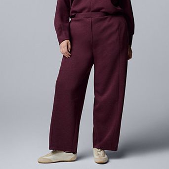 Plus Size Simply Vera Vera Wang High Rise Pull-On Wide Leg Pants