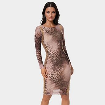 Women's bebe Bodycon Embellished Knee Length Dress