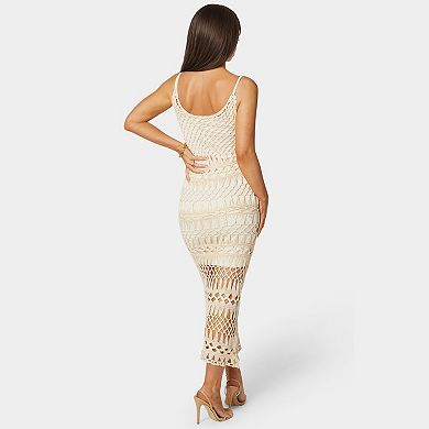 Women's bebe Geo Crochet Tank Maxi Dress