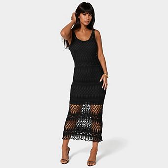 Women's bebe Geo Crochet Tank Maxi Dress