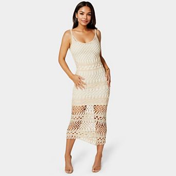 Women's bebe Geo Crochet Tank Maxi Dress