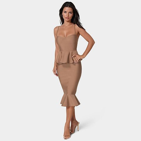 Женские платья bebe Women's bebe Peplum Bandage Midi Dress