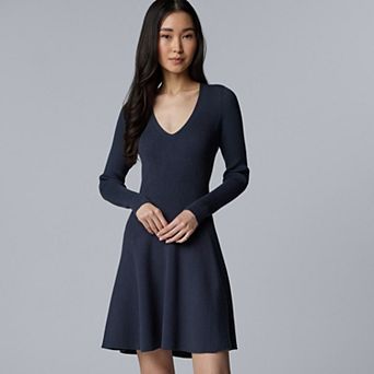 Women's Simply Vera Vera Wang V-Neck Sweater Mini Dress
