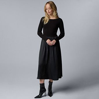Women's Simply Vera Vera Wang Mixed Media Sweater Dress