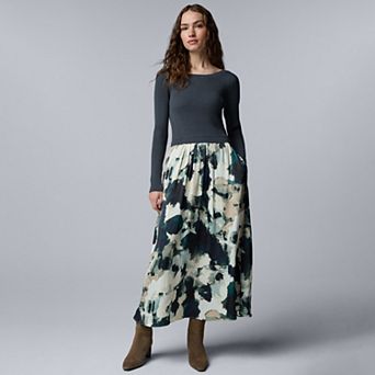 Women's Simply Vera Vera Wang Mixed Media Sweater Dress