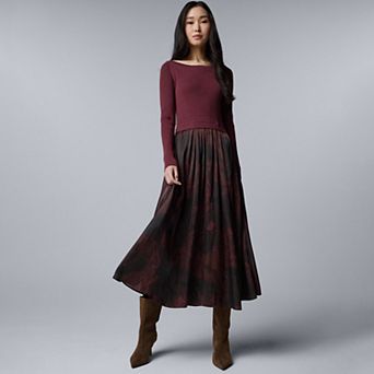 Women's Simply Vera Vera Wang Mixed Media Sweater Dress