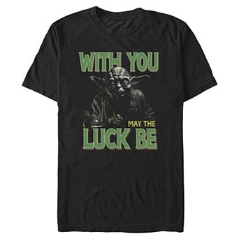 Men's Star Wars Yoda With You May The Luck Be Graphic Tee