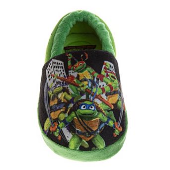 TMNT Dual Sizes Slippers Boys' Indoor Wear Ninja Turtle Design (Toddler / Little Kid)