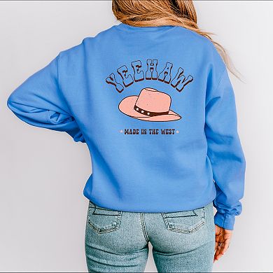 Yeehaw Made In The West Front And Back - Women's Graphic Sweatshirt