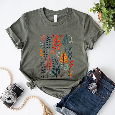 Winter Leaves - Women's Short Sleeve Graphic T-Shirt