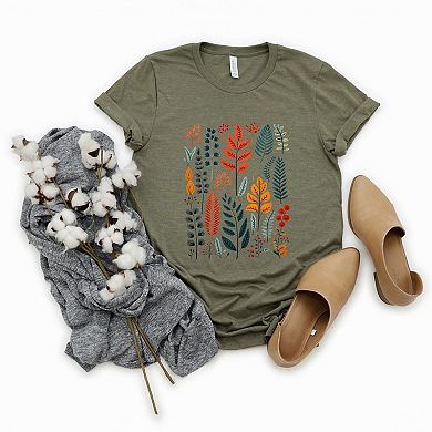 Winter Leaves - Women's Short Sleeve Graphic T-Shirt