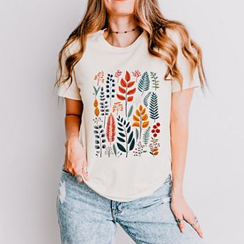 Winter Leaves - Women's Short Sleeve Graphic T-Shirt