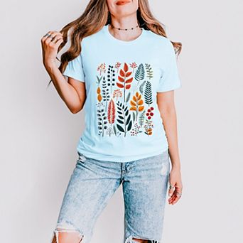 Winter Leaves - Women's Short Sleeve Graphic T-Shirt