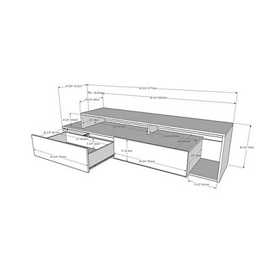 Nexera 72-Inch Tv Stand With 2 Drawers