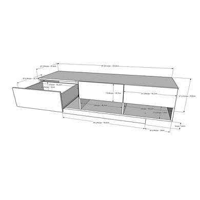 Nexera 60-Inch Tv Stand With 3-Drawers