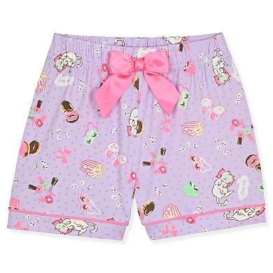 Sleep On It Girls Coat Top and Pajama Short Set