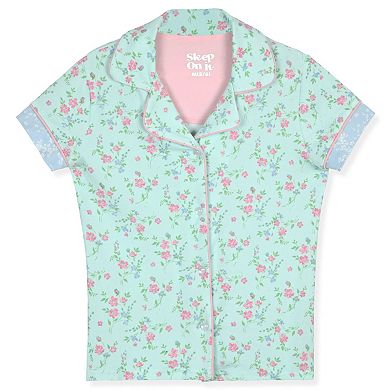 Sleep On It Girls Yummy Jersey Coat Front Pajama Short Set