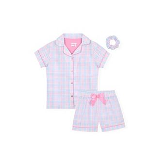 Sleep On It Girls Yummy Jersey Coat Front Pajama Short Set