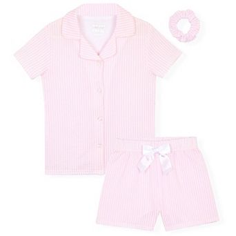 Sleep On It Girls Yummy Jersey Coat Front Pajama Short Set