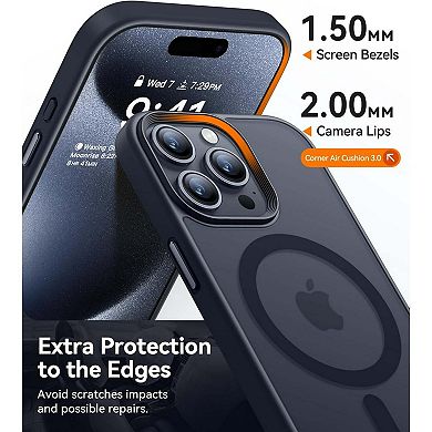 Entronix Bundle for iPhone - Magnetic Frosted Matte Case, 1 Screen Protectors & 1 Camera Protectors