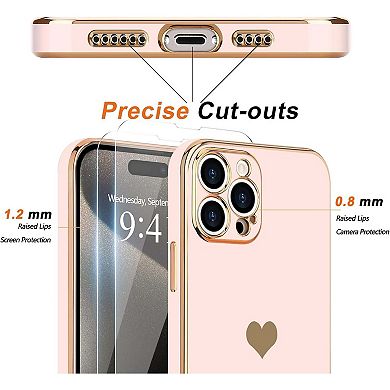 Entronix Bundle for iPhone - Flexible and Stylish Heart Design & 2 Clear Screen Protectors