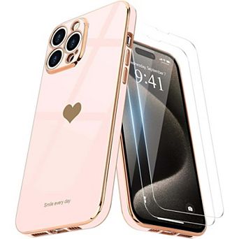 Entronix Bundle for iPhone - Flexible and Stylish Heart Design & 2 Clear Screen Protectors